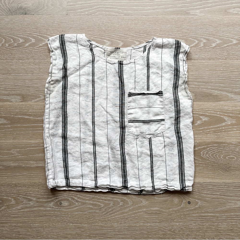 Hackwith Design boxy sleeveless linen top